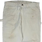 Dickies Double Knee Carpenter Trousers - 36W 30L White Cotton