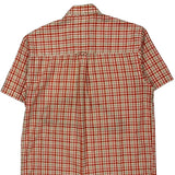 Chaps Ralph Lauren Checked Short Sleeve Shirt - Medium White Cotton Blend