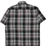 Dickies Checked Short Sleeve Shirt - Large Black Cotton Blend
