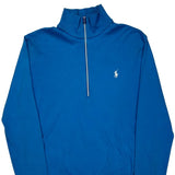 Ralph Lauren 1/4 Zip - Large Blue Cotton