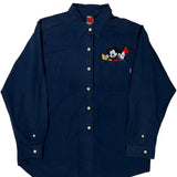 Mickey Mouse And Friends Embroidery Mickey Unlimited Cartoon Shirt - Medium Navy Cotton