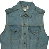 Mickey Cartoon Denim Vest - Small Blue Denim