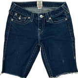 True Religion Studded Denim Shorts - 28W UK 6 Dark Wash Denim