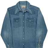 Triple Lll Brand Denim Shirt - Large Blue Denim