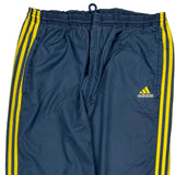 Adidas Striped Track Pants - Large Blue Polyester