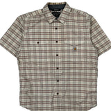 Carhartt Checked Short Sleeve Shirt - Large Cream Cotton