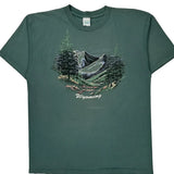 Single Stitch Wyoming Alore Graphic T-Shirt - XL Green Cotton
