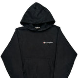 Vintage Champion Hoodie - Small Black Cotton