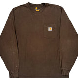 Carhartt Long Sleeve T-Shirt - Large Brown Cotton