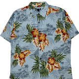 Unbranded Floral Hawaiian Shirt - Large Blue Cotton