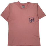 Oneita Single Stitch T-Shirt - Large Pink Cotton