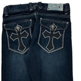 Unbranded Contrast Stitch Jeans - 32W 30L Dark Wash Cotton