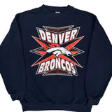 Denver Broncos Logo Athletics Football Sweatshirt - Large Navy Cotton