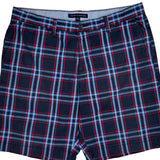 Tommy Hilfiger Checked Chino Shorts - 36W 10L Blue Cotton