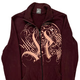 Nike Zip Up - XL Burgundy Cotton Blend