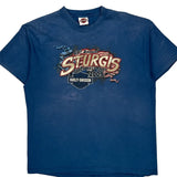 Sturgis Black Hills Rally 2009 Harley Davidson Graphic T-Shirt - XL Blue Cotton