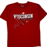 Wisconsin Basketball Nike College T-Shirt - Large Red Cotton