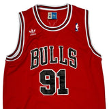 Chicago Bulls Adidas #91 Rodman Jersey - XL Red Polyester