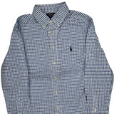 Age 10-12 Polo By Ralph Lauren Checked Shirt - Medium Blue Cotton