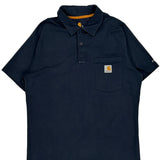 Carhartt Polo Shirt - Medium Navy Cotton