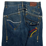 Colorful Stitching Rocawear Hip Hop Jeans - 33W 31L Blue Denim