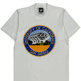 Single Stitch University Of California San Diego Screen Stars College T-Shirt - Medium White Cotton Blend