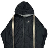 Adidas Striped Jacket - XL Black Polyester