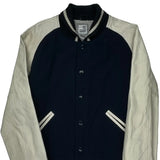 Jc Penny Varsity Jacket - Medium Navy Cotton Blend