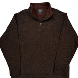 Woolrich 1/4 Zip - XL Brown Wool