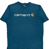 Carhartt Spellout T-Shirt - XL Blue Cotton