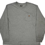 Carhartt Long Sleeve T-Shirt - 2XL Grey Cotton