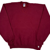 90'S Blank Made In USA Russell Athletic Sweatshirt - XL Burgundy Cotton Blend