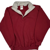 Tultex Blank 1/4 Zip - Large Red Cotton Blend