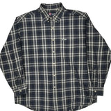 Chaps Ralph Lauren Checked Shirt - XL White Cotton Blend