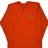 Carhartt Long Sleeve T-Shirt - Large Orange Cotton