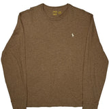 Polo By Ralph Lauren Long Sleeve T-Shirt - Large Brown Cotton