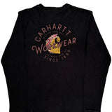 Workwear Carhartt Long Sleeve T-Shirt - Small Black Cotton