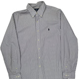Ralph Lauren Striped Shirt - Large Blue Cotton