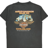 Cleveland, Ohio Harley Davidson Graphic T-Shirt - 2XL Black Cotton