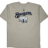 Brewers Majestic Mlb T-Shirt - XL Beige Cotton