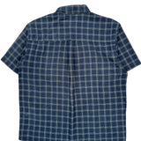 Chaps Ralph Lauren Checked Short Sleeve Shirt - Large Blue Cotton
