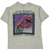 Trails End Ranch Sports And Adventure Camp Hanes Single Stitch T-Shirt - Small Gray Cotton