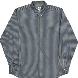 Lacoste Striped Shirt - Large Blue Cotton