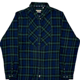 Barbour Checked Flannel Shirt - Large Blue Cotton