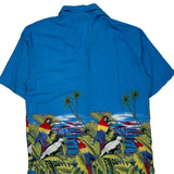 Pacific & Co Graphic Hawaiian Shirt - Large Blue Cotton