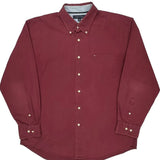 Tommy Hilfiger Shirt - XL Burgundy Cotton