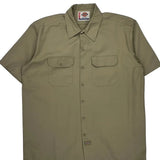 Dickies Short Sleeve Shirt - XL Khaki Polyester Blend