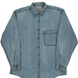 Levis Denim Shirt - Large Light Wash Cotton