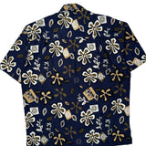 Rokok Floral Hawaiian Shirt - Large Brown Cotton