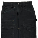 Carhartt Double Knee Carpenter Trousers - 32W 30L Black Cotton